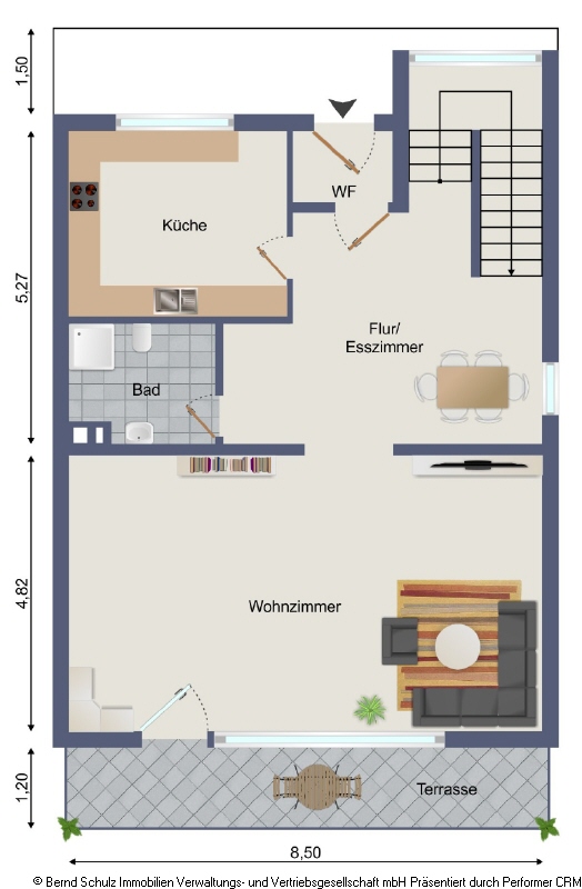 Grundriss EG Reiheneckhaus Hamburg