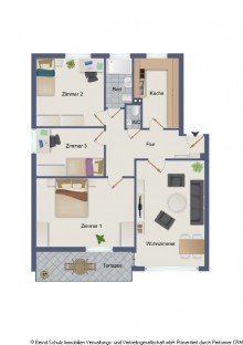 Grundriss Modernisierte 4-Zimmer Erdgeschosswohnung mit gro�em Garten und Stellplatz