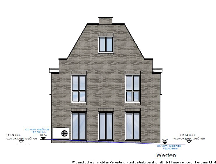 Ansicht Westen Doppelhaush�lfte Hamburg