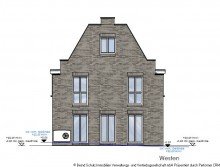 Ansicht Westen Neubau Doppelhaush�lfte mit W�rmepumpe