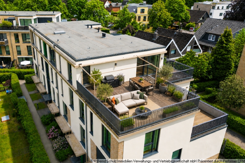 5 Dachterrasse mit visualisierten M�beln Penthousewohnung Hamburg