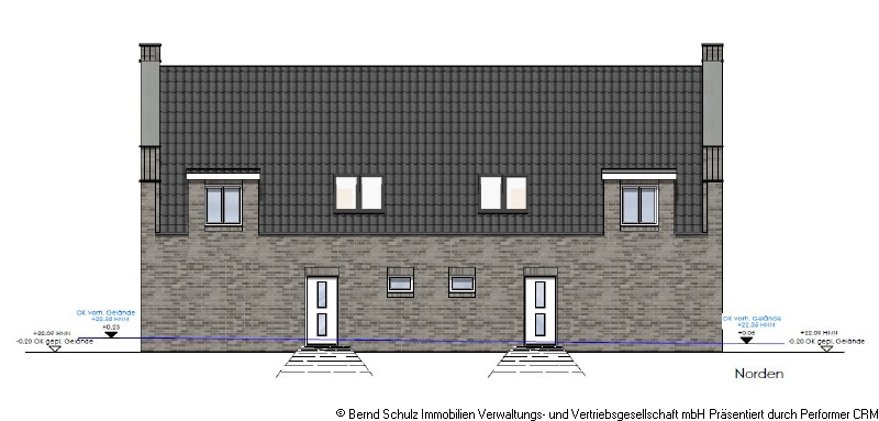 Ansicht Norden Doppelhaush�lfte Hamburg