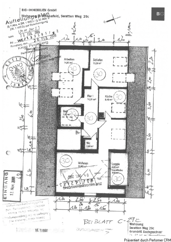 Grundriss Dachgeschoss 29 c Dachgeschosswohnung Schenefeld