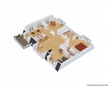 Grundriss visualisiert DG Villa im Hochkamp