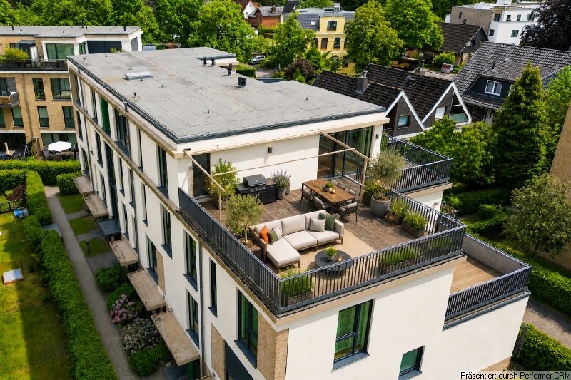 5 Dachterrasse mit visualisierten M�beln Penthousewohnung Hamburg