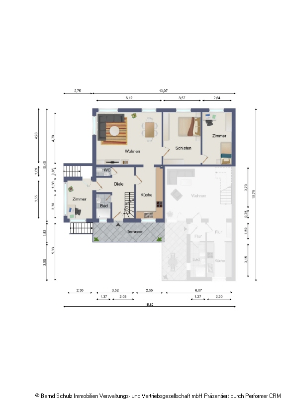 Grundriss EG Doppelhaush�lfte Schenefeld