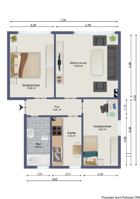 Grundriss Etagenwohnung Wedel