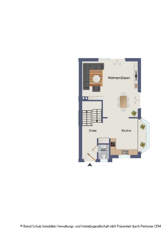 Grundriss EG rechts Doppelhaush�lfte Schenefeld