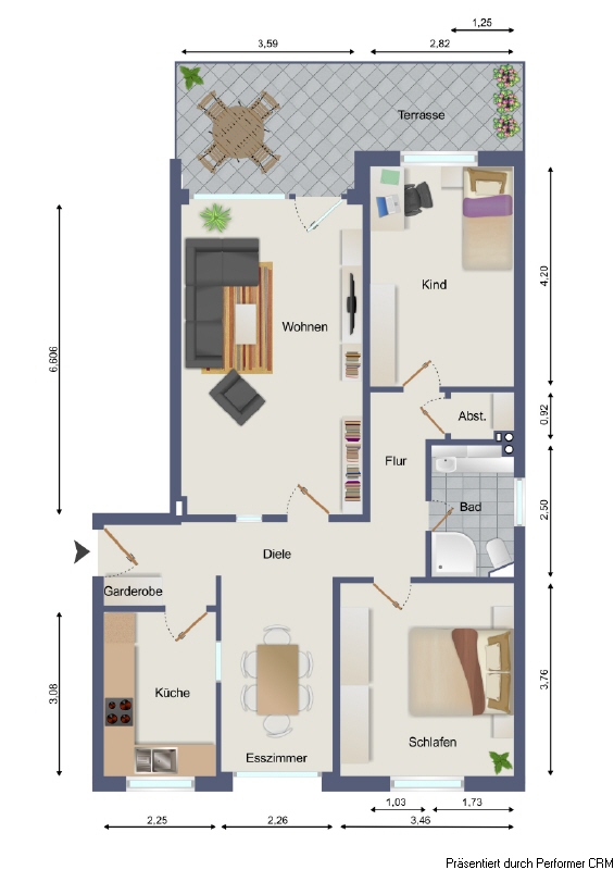 Grundriss Erdgeschosswohnung Rellingen