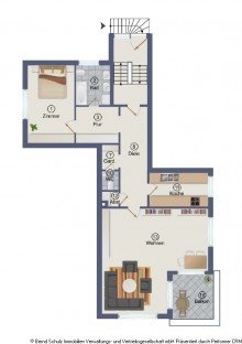 Grundriss Gro�z�gige 2-Zimmer-Wohnung in zentraler Lage von Otmarschen (vermietet)