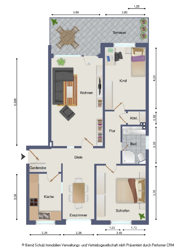 Grundriss Erdgeschosswohnung Rellingen