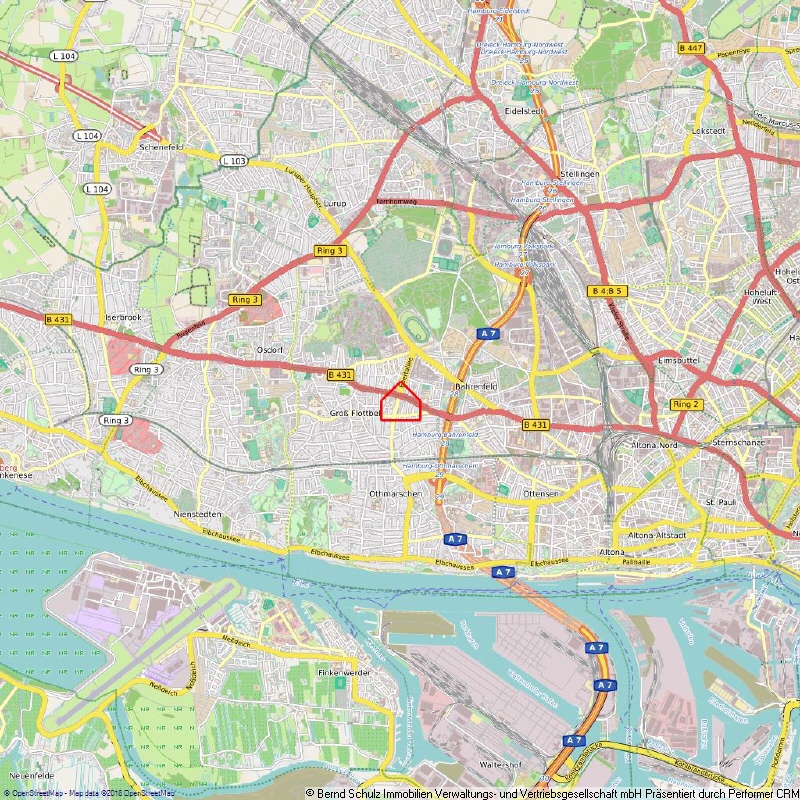 Umgebungsplan Dachgeschosswohnung Hamburg