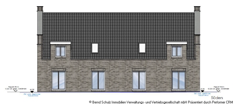 Ansicht S�den Doppelhaush�lfte Hamburg