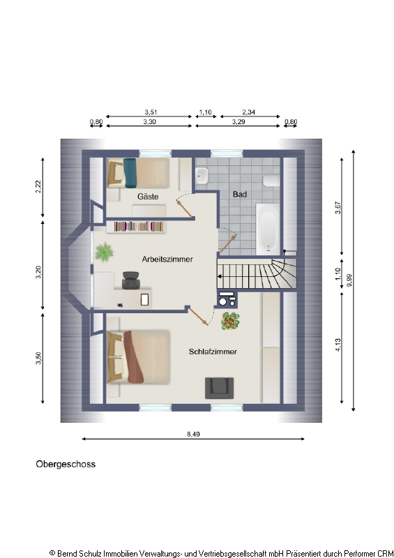 28_Grundriss_Obergeschoss Einfamilienhaus Heist