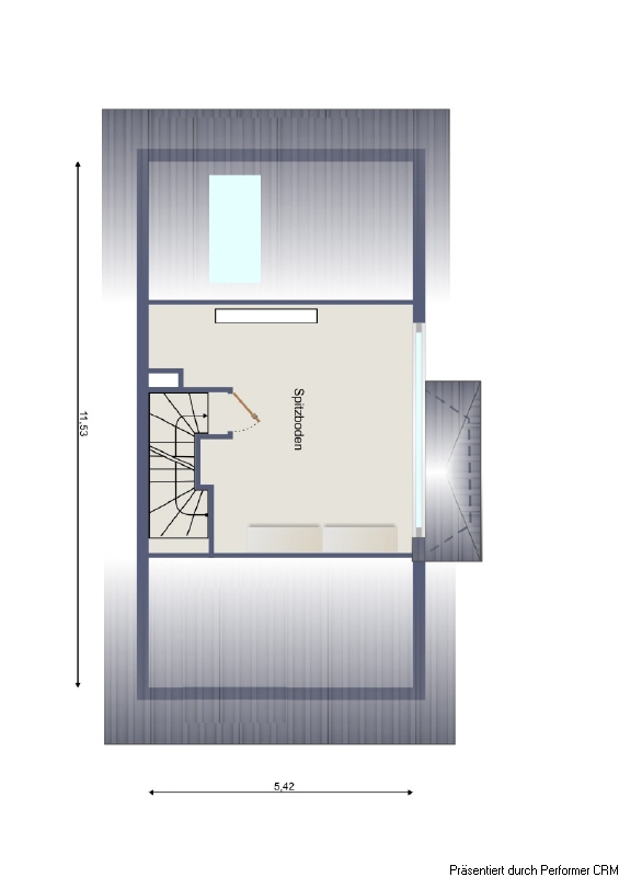Grundriss Spitzboden Doppelhaush�lfte Schenefeld