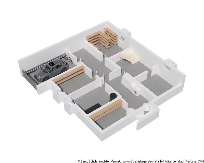 Grundriss visualisiert KG Villa Hamburg