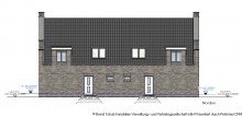 Ansicht Norden Neubau Doppelhaush�lfte mit W�rmepumpe