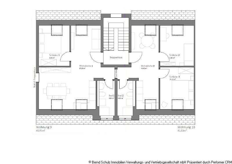 Grundriss DG Dachgeschosswohnung Hamburg