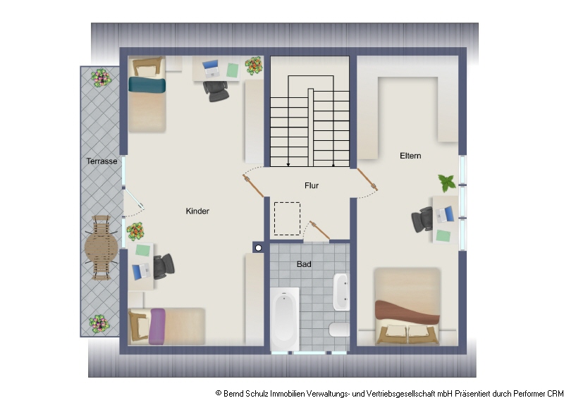 Grundriss Obergeschoss Einfamilienhaus Hamburg
