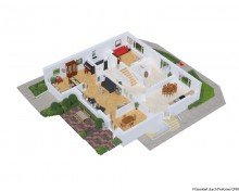 Grundriss visualisiert EG Villa im Hochkamp